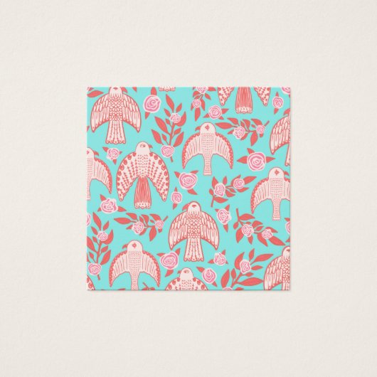 Falcons en Rozen die Ketting juwelen vertonen Vierkante Visitekaartjes (Voorkant)