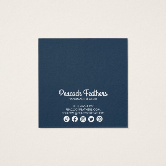 Falcons en Rozen die Ketting juwelen vertonen Vierkante Visitekaartjes (Achterkant)