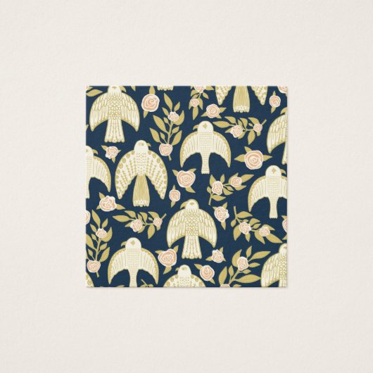 Falcons en Rozen die Ketting juwelen vertonen Vierkante Visitekaartjes (Voorkant)