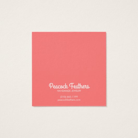 Falcons en Rozen die Ketting juwelen vertonen Vierkante Visitekaartjes (Achterkant)