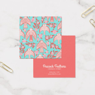 Falcons en Rozen die Ketting juwelen vertonen Vierkante Visitekaartjes