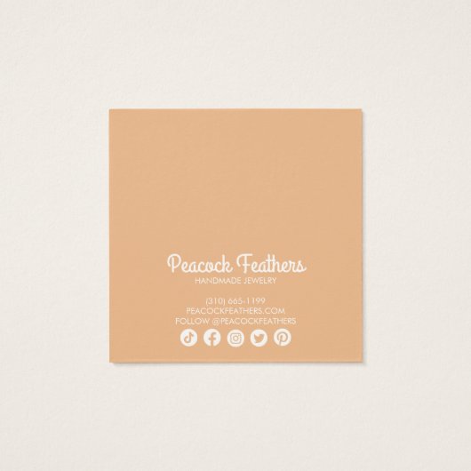 Falcons en Rozen die Ketting juwelen vertonen Vierkante Visitekaartjes (Achterkant)