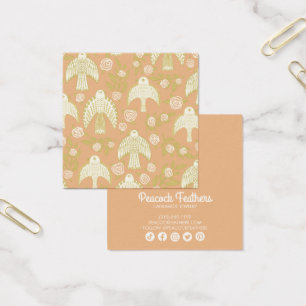 Falcons en Rozen die Ketting juwelen vertonen Vierkante Visitekaartjes