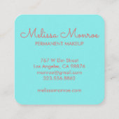 Falcons en Rozen Elegant Boho Aqua Vierkante Visitekaartje (Achterkant)