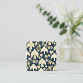 Falcons en Rozen Elegant Boho Navy Square Vierkante Visitekaartje (Staand voorkant)