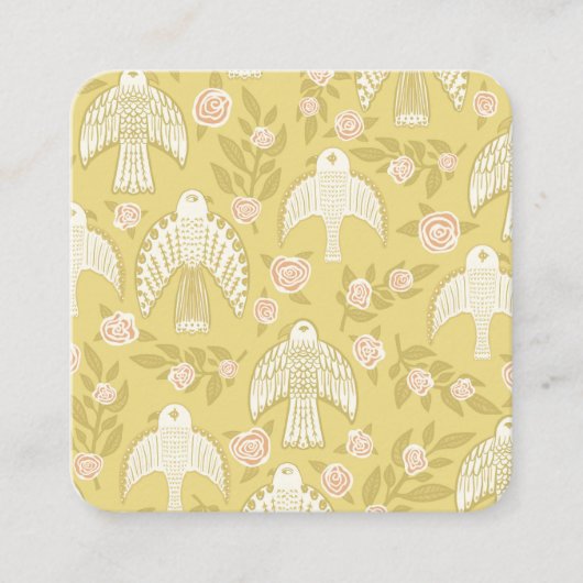 Falcons en Rozen Elegant Boho Vierkante Visitekaartje (Voorkant)