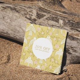 Falcons & Rozen Chic Elegant, geïllustreerd meisje Kortingskaartje