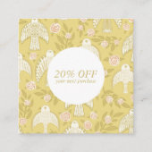 Falcons & Rozen Chic Elegant, geïllustreerd meisje Kortingskaartje (Voorkant)