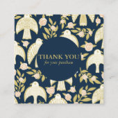 Falcons & Rozen Chique Elegante Orde Dank u Vierkante Visitekaartje (Voorkant)