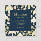 Falcons & Rozen Chique Elegante Orde Dank u Vierkante Visitekaartje (Achterkant)