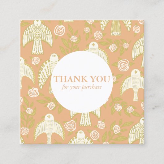 Falcons & Rozen Chique Elegante Orde Dank u Vierkante Visitekaartje (Voorkant)