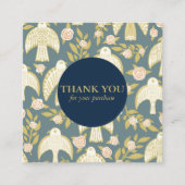 Falcons & Rozen Chique Elegante Orde Dank u Vierkante Visitekaartje (Voorkant)
