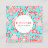 Falcons & Rozen Chique Elegante Orde Dank u Vierkante Visitekaartje (Voorkant)