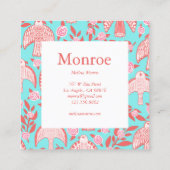 Falcons & Rozen Chique Elegante Orde Dank u Vierkante Visitekaartje (Achterkant)