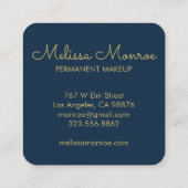 Falcons & Rozen Elegant Boho Navy Vierkante Visitekaartje (Achterkant)