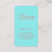 Falcons & Rozen Elegant geïllustreerd Aqua Pink Visitekaartje (Achterkant)