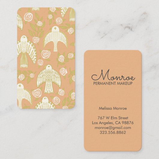 Falcons & Rozen Elegant geïllustreerd Visitekaartje (Voorkant / Achterkant)