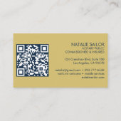 Falcons & Rozen QR Code Chique Moderne Notaris Ope Visitekaartje (Achterkant)