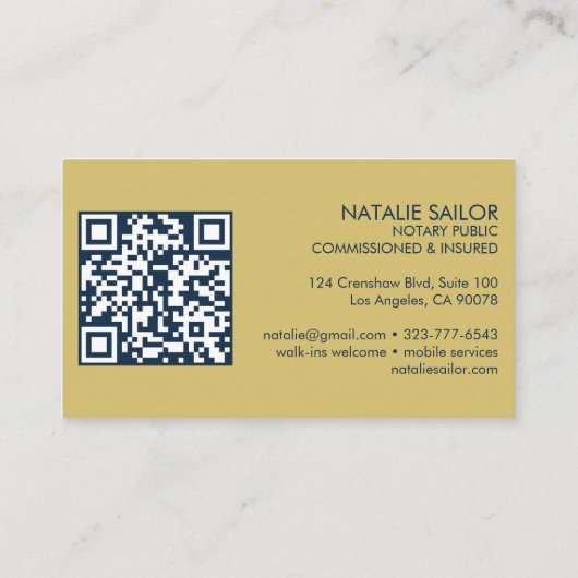 Falcons & Rozen QR Code Chique Moderne Notaris Ope Visitekaartje (Achterkant)