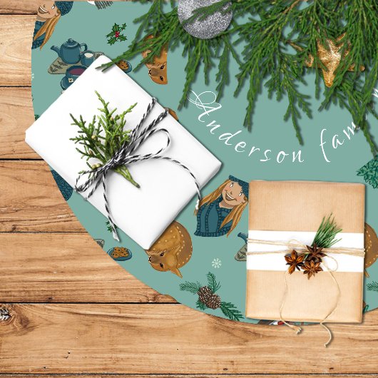 Falda árbol de navidad con muñeco de nieve kerstboom rok