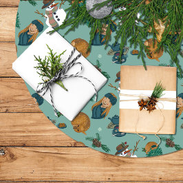 Falda árbol de navidad con muñeco de nieve kerstboom rok