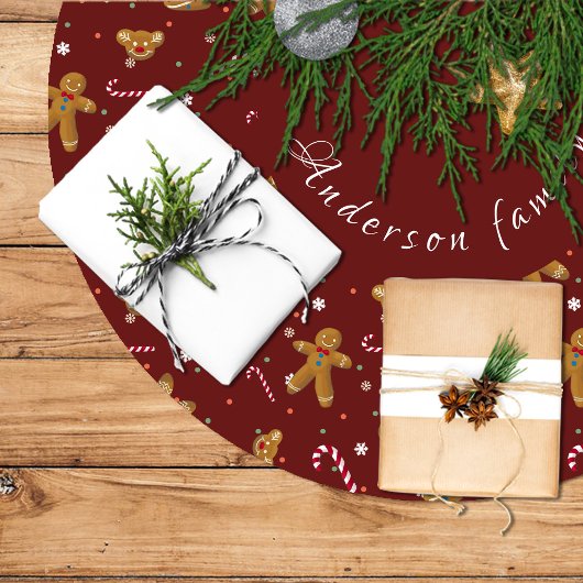 Falda árbol de Navidad en granate y con galletas Kerstboom Rok