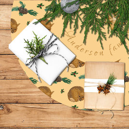 Falda árbol navidad con cervatillo y ramas. kerstboom rok