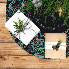 Falda árbol navidad con hojas de acebo kerstboom rok