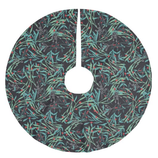 Falda árbol navidad con hojas de acebo kerstboom rok (Voorkant)