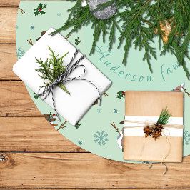 Falda árbol Navidad con muñecos y copos de nieve Kerstboom Rok