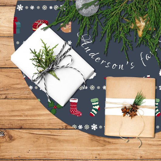 Falda árbol navidad con santa claus y regalos kerstboom rok