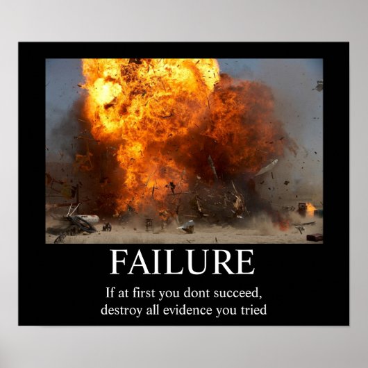 Falen - Funny Motivatie Poster (Voorkant)