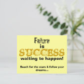 Falen is succes wachten om te gebeuren Quote Briefkaart (Staand voorkant)