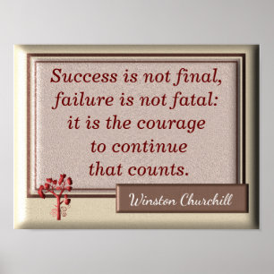 Falen niet fataal - Churchill quote - Art print