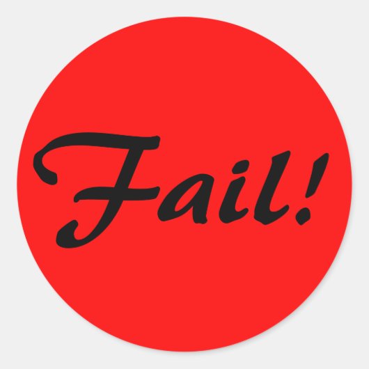 Falen! Ronde Sticker (Voorkant)