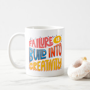 Falen wakkert creativiteit aan - Retro Typografie  Koffiemok