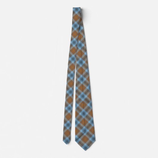 Falkirk District Tartan Light Blue en Tan Pset Stropdas (Achterkant)