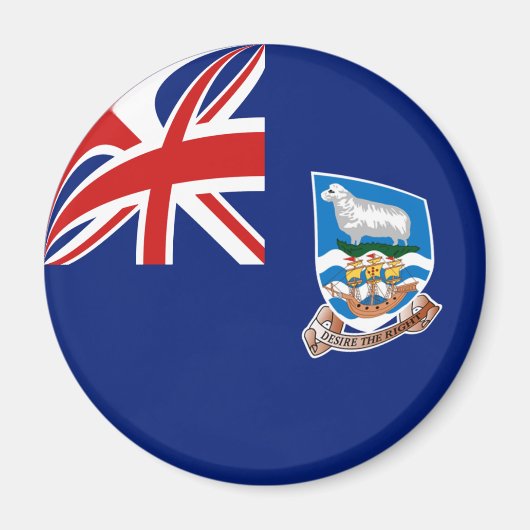 Falklandeilanden Fisheye Vlag Magneet (Voorkant)