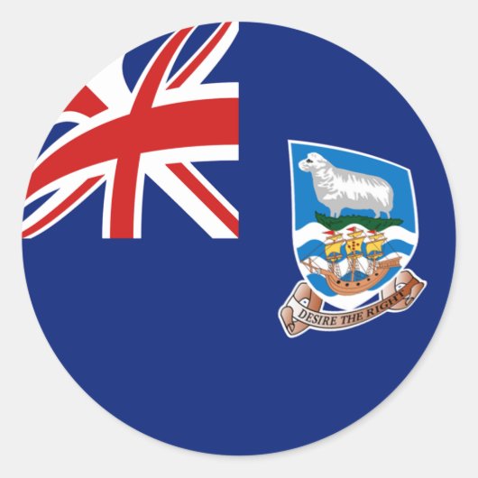 Falklandeilanden Fisheye Vlag Sticker (Voorkant)
