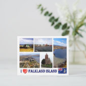 Falklandeilanden - Ik hou van - Briefkaart (Staand voorkant)
