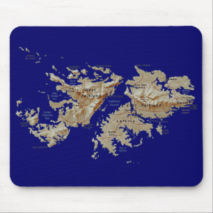 Falklandeilanden Kaart Mousepad Muismat
