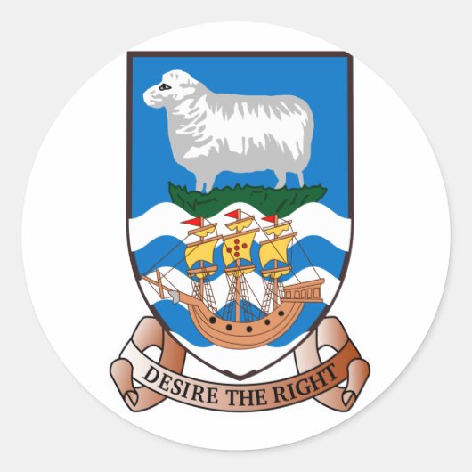 Falklandeilanden (Malvinas) FK Ronde Sticker (Voorkant)