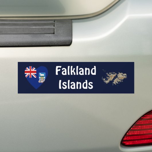 Falklandeilanden Markthart + Kaart Bumpersticker (Op auto)