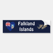 Falklandeilanden Markthart + Kaart Bumpersticker (Voorkant)