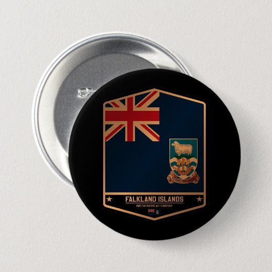Falklandeilanden Ronde Button 7,6 Cm (Voorkant /achterkant)
