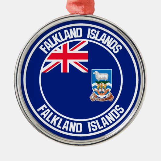Falklandeilanden Rondemembleem Metalen Ornament (Voorkant)