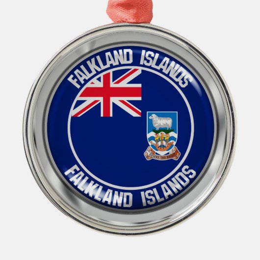 Falklandeilanden Rondemembleem Metalen Ornament (Voorkant)