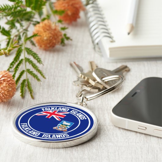 Falklandeilanden Rondemembleem Sleutelhanger (Zijkant)