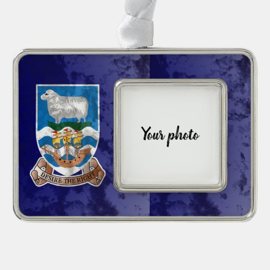 Falklandeilanden Verzilverd Omlijst Ornament (Voorkant)