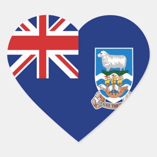 Falklandeilanden Vlag Hart Sticker (Voorkant)